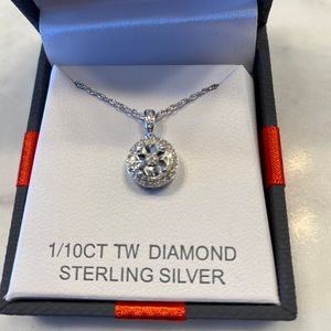 Sterling Silver Diamond Pendant Necklace